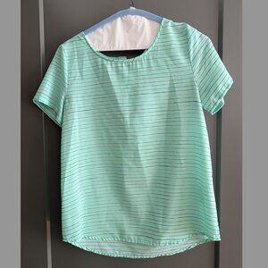 Stripped Seafoam Green Shirt